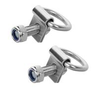 Sewroro Heavy Duty Trailer Lashing Rings 2 Sets, 10mm Hole Diameter D Ring Tie Down Hooks with Galvanized Iron Material and Quick Mounting for Vehicle Hauling