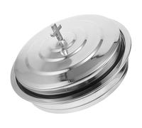 Sewroro Holy Communion Bread Plate Set with Stackable 304 Stainless Steel Plates and Covers, Large Communion Serving Tray for Church Baptism and Thanksgiving Tableware