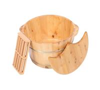 Sewroro Large-capacity Plastic Foot Basin Solid Wooden Foot Tub Lid Will Not Leak Water and Relaxation