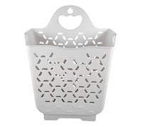 Sewroro Laundry Baskets Wall Mounted Laundry Storage Basket Collapsible Hanging Hamper with Handle Space Saving Organizer for Bathroom Bedroom White 12X6X15 Inch