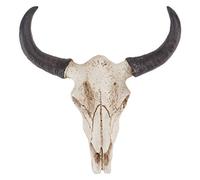 Sewroro Long Horn Cow Skull Simulation Wall Hanging Skull Creative Halloween Art Crafts for Home Decor