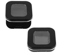 Sewroro Loose Powder Packing Box and Single Eyeshadow Box 2Pcs 5.00X5.00X1.20Cm Plastic Magnetic Closure Sleek Minimalist Style for Business Trips