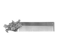 Sewroro Men’s Zinc Alloy Beard Comb with Dragon Pattern, Metal Oil Hair Styling Comb for Travel and Pocket Use, Small Fine Tooth Beard Guide Shaping Tool in Silver