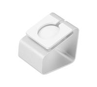 Sewroro Metal Smart Watch Charging Stand Dock Compatible with Iwatch Silver Charging Base with Slip Pad for Desk Organization and Phone Holder