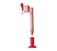 Sewroro Mini Cartoon Suction Cup Ballpoint Pen with Cooling Fan Water Resistant Ink Gel Writing Tool for Students Teachers and Office Use Creative and Portable Desktop Fan Pen