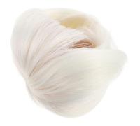 Sewroro Mini Doll High-temperature Synthetic Wig Kawaii Bob Style Tiny Straight Hairpiece for Doll Styling and Dress-up Accessories in Milk White