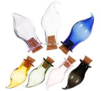 Sewroro Mini Glass Wishing Bottles with Cork Lids, 7 Colored Tiny Drift Jars for DIY Witch Spell Charms, Small and Colored Glass Storage Bottles for Home Décor and Accessories