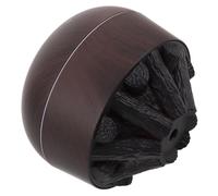 Sewroro Mini Simulation Flame Humidifier with Wood Grain Finish Quiet Ultrasonic Desk Diffuser Atmospheric Charcoal Fire LED Night Light for Bedroom and Office Desktop Use