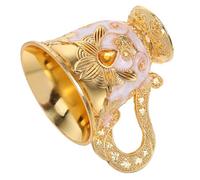 Sewroro Miniature Gold Metal Wine Cup with Embossed Pattern, 30ml Vintage Altar Goblet for Home Use, Sturdy Small Holy Cup for Water Offering and Spirits