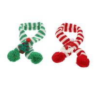 Sewroro Pet Knitted Scarf Lightweight and Easy to Carry Woolen Yarn Material 2 Pcs Christmas for Dogs and Cats for Photo Shoot and Weekend Parties