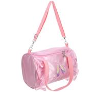 Sewroro Pink Satin Dance Bags with Spacious Interior and Ample Space, Stylish and Convenient Makeup Travel Bag for Young Dancers on The Go