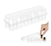 Sewroro Plastic Vial Box 24 Slot 3 ml Vial Holder Case Essential Oils Storage Box Microtube Organizer Secure Seal Portable Lab Storage for Home Travel