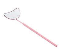 Sewroro Portable Half-Moon Mirror Stainless Steel Eyelash Inspection Tool Handheld Makeup Magnifier for Professional