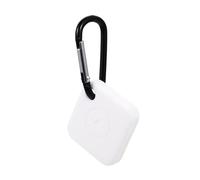 Sewroro Portable Silicone Protective Case for Tile Mate Gen Tracker with Keychain Drop and Lost Smart Tracer Cover Easy to Install and Clean White