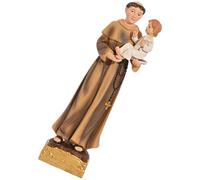 Sewroro Renaissance Resin Saint Anthony Statue Decorative Religious Ornament with Fine Details for Bedroom Or Photography Prop Excellent Workmanship Desktop Adornment
