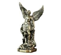 Sewroro Resin Greek Archangel Statue 21.5cm Antique Bronze Battle Angel Figurine Desktop Ornament for Home Decor and Christmas Party Collection