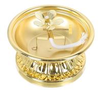 Sewroro Retro Alloy Butter Lamp Holder Buddhist Oil Lamp Base Temple Candle Holder for Worship and Meditation, Sturdy Buddhist Accessory for Indoor Use