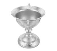 Sewroro Retro Silver Metal Flower Vase Distressed Finish 22W543Bu European Style Vintage Iron Urn for Wedding Centerpieces, Home Living Room Décor, Dining Console Table Planter