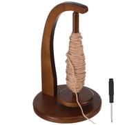 Sewroro Rotating Wooden Yarn Holder Stand Weighted Yarn Spindle for Knitting Crocheting Thread Organizer Compatible with Various Balls and Thread Spools Smooth Rustic Craft Accessory