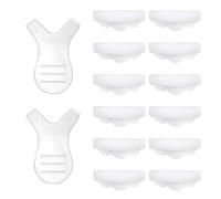 Sewroro Silicone Eyelash Pads 12pcs with 2 Y-Shaped Eyelash Perm Curlers Makeup Tool Set for Lash Lifting and Perming Care