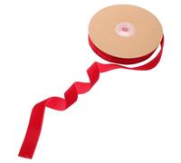 Sewroro Single Sided Flocked Ribbon Soft Chinlon Material Multipurpose Crafting Ribbon for Gift Wrapping Hair Accessories Clothing Edging Red