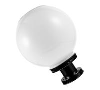 Sewroro Solar Globe Lights Outdoor Solar Sphere Post Mount Pillar Lamp 20cm White Light Waterproof Garden Landscape Lighting with Black Base for Patio and Fence