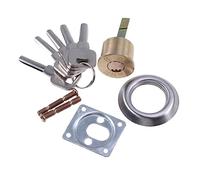 Sewroro Solid Brass Replacement Rim Cylinder Lock for Garage Door Compatible with Nightlatch Style Front Door Locks Includes Trim Ring Mounting Plate Screws and Keys Random Color