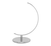 Sewroro Stable Silver Metal World Globe Stand Universal Compatibility, Wooden Base 37x25x17.5cm, for Classroom and Home Geography Display