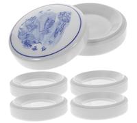 Sewroro Stackable Ceramic Paint Mixing Tray Set for Watercolors and Water-soluble Coatings Multi-pigment Palette for Artists Porcelain Organizer for Items