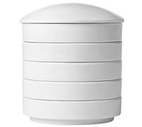 Sewroro Stackable Round Ceramic Palette, 5 Layers Mixing Trays Set Round Porcelain Watercolor Palettes (9.2x8.2cm)