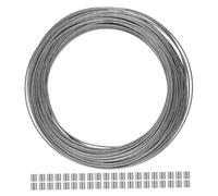 Sewroro Stainless Steel Wire Rope Wire Cable Heavy Duty Clothesline Aircraft Cable for Laundry Grey