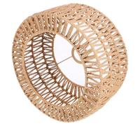 Sewroro Straw Rope Lamp Cover for E27 Light Holder and Pendant Lamp, Rustic Woven Structure with Sturdy Iron Frame, Yellow Bar Light Cover for Home and Kitchen Decoration