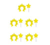 Sewroro Sun Headband and Star Wand Set Lightweight Foam and Plastic Material 5 Sets Comfortable Wear, Versatile Party Accessories for Women Adults for Photo Props and Birthday Parties