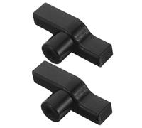 Sewroro T Knob for Stage Light Black 2pcs through Hole Wing Nut M8 Hand Twist Cast Aluminium Alloy Space-saving and Wide Compatibility and Lighting Truss Mounting for Theatre Events