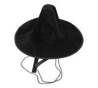 Sewroro Traditional Korean Ancient Headwear for Men, Black Lint Flat Top Hat with Secure Fit and Comfortable Wear, Historical Korean Style for Shows and Themed Parties