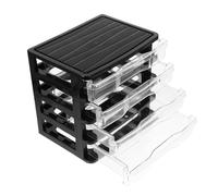 Sewroro Transparent Multi Desktop Drawer Organizer with Sliding Black Small Storage Box for Makeup Office Files and Accessories Space Saving Desktop Organizer Shelf for Home and Workspace