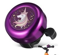 Sewroro Unicorn Bike Bell Purple Bicycle Handlebar Bell with Loud Clear Sound Cycle Ring for Mountain Road Bike Scooter Ebike