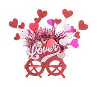 Sewroro Valentines Day Heart Shaped Headband with Sparkling Sequins and Comfortable Plastic Felt Material, Red Love Design Hair Accessory for Women at Dances and Events