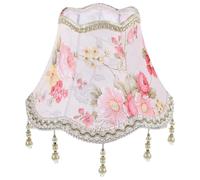 Sewroro Vintage European Style Lampshade for E27 Bulb, Classic Cloth Lamp Shade Fringe Tassels and Sturdy Frame, for Home and Hotel Table Lamps