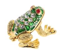 Sewroro Vintage Frog Jewelry Trinket Box Zinc Alloy Collectible Figurine with Enamel Finish for Rings and Earrings Storage Multi-purpose Animal Organizer for Desktop Decor and Giving