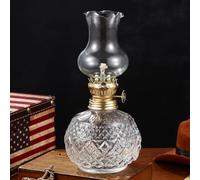 Sewroro Vintage Glass Kerosene Lamp 3.5mm Round Wick, 1 Meter Oil Burner Lantern for Indoor Table Lighting, Retro Style Oil-Burning Lantern Glass Cover for Home Decor