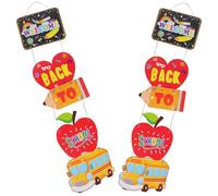 Sewroro Welcome Back to School Door Banner, 1 Pair 47x10in Classroom Party Decor, Porch Sign Flag for Kindergarten School Outdoor Decorations