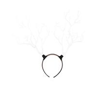 Sewroro Witch Horn Shaped Hair Hoop White Party Headband Halloween Hair Hoop Dark Style for Masquerade and Costume Party