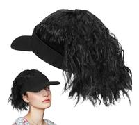 Sewroro Women’s Black Curly Ponytail Baseball Cap Wig with High Ponytail Design, Synthetic Hairpiece for Daily Wear, Parties, and Outdoor Use,