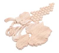 Sewroro Wood Carved Onlay Grape Leaf Applique Hollow Decorative Wood Panel for Furniture Cabinet Frame Embellishment European Style Molding for Wall and Door Decor