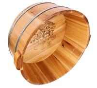 Sewroro Wood Foot Bath Basin for Soaking Feet with Handle Thickened Pedicure Bucket and Spa at Home