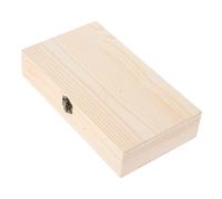 Sewroro Wooden Book Storage Box with Hinged Lid and Clasp Large Capacity Rectangular Container for Bible Jewelry Keepsakes Unpainted Natural Wood Case for Home and Office Organization