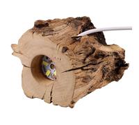 Sewroro Wooden LED Light Base for Crystal Ball Tree Stump Pedestal | Crystal Sphere Stand, Night Light Holder, USB Charging, White LED Glow for Home Decor