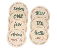 Sewroro Wooden Milestone Discs Baby Monthly Milestone Cards Smooth Surface Photo Props for Baby Showers Light Green Newborn Keepsake
