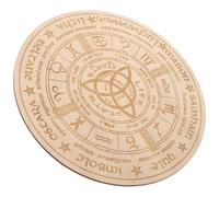 Sewroro Wooden round Psychic Board for Religious Rites, Home Altar Decor with Metaphysical Message, Sacrifice Altar Plate Adornment for Spiritual Ceremony